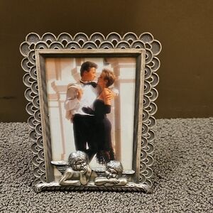 Vintage Cherub Pewter Frame